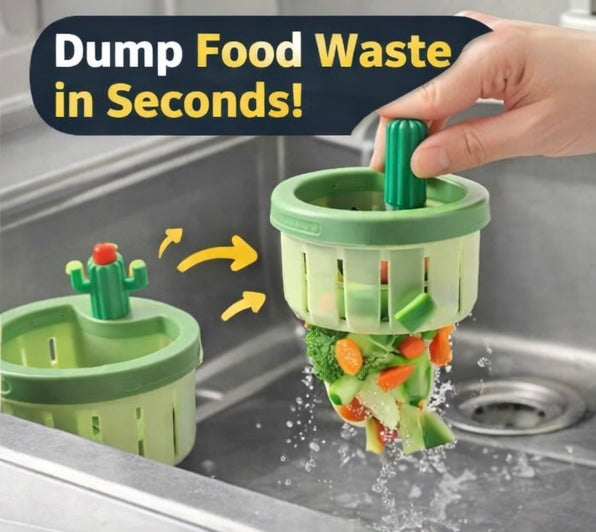 Cactus Kitchen Sink Drain Strainer (Pack of 2) - Automatic Dumping Food Waste Collector | Sink Filter Basket (TR-108)