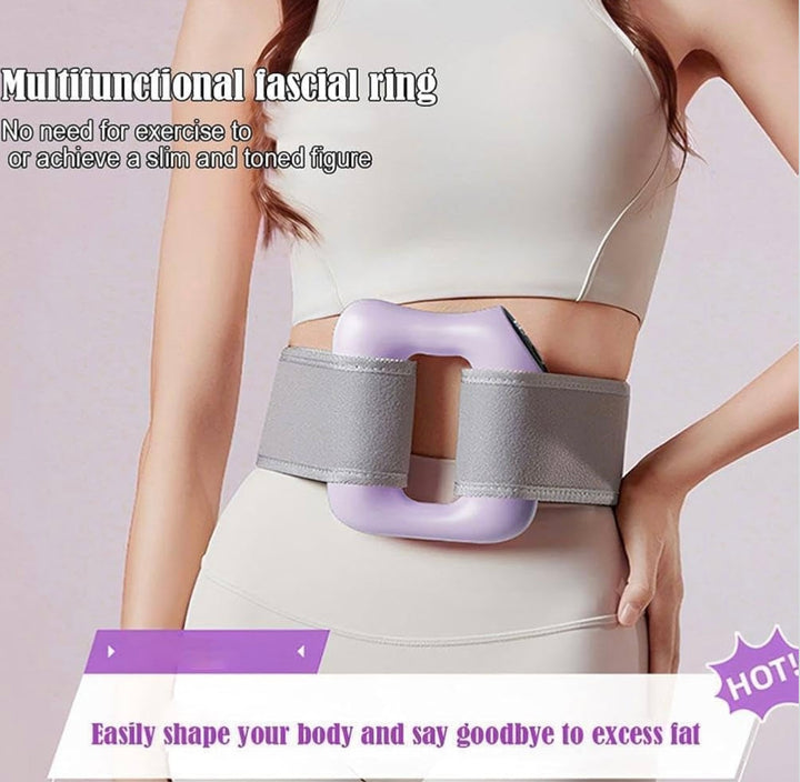 Electric Waist Slimming Fascia Massage Ring ‚Äì Rechargeable Vibration Body Massager with Strap (TR-98)