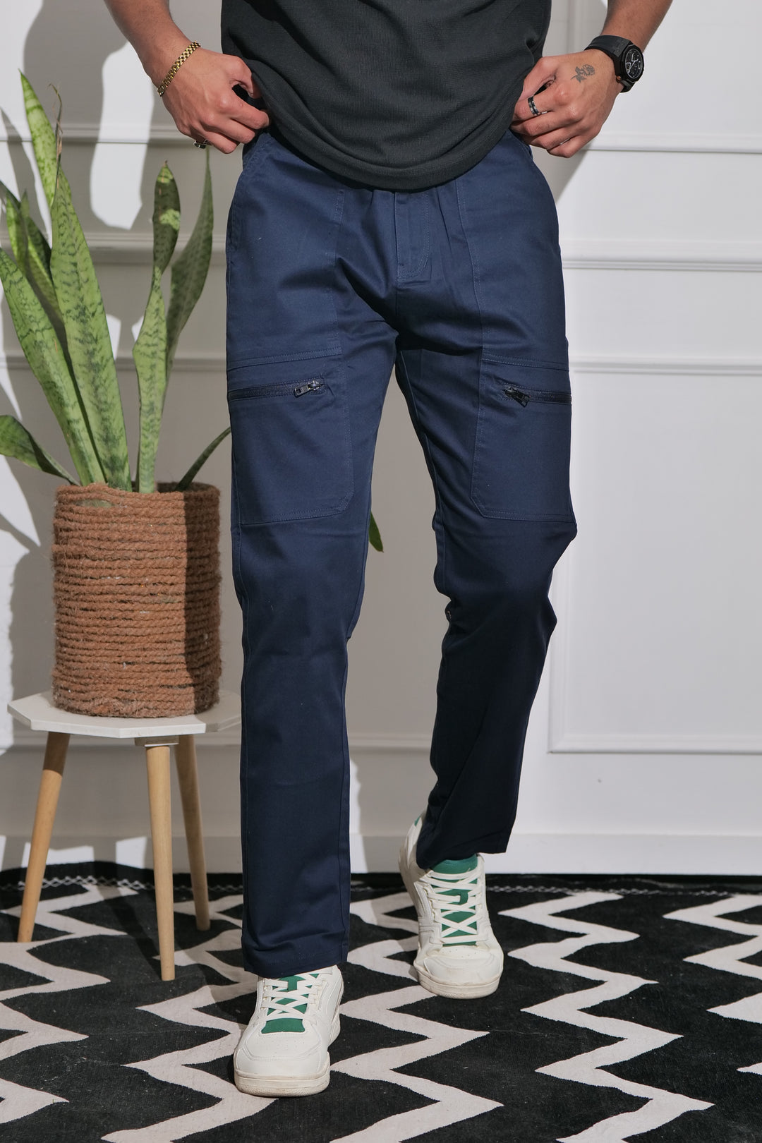 Men's Navy Premium Cargo Joggers1