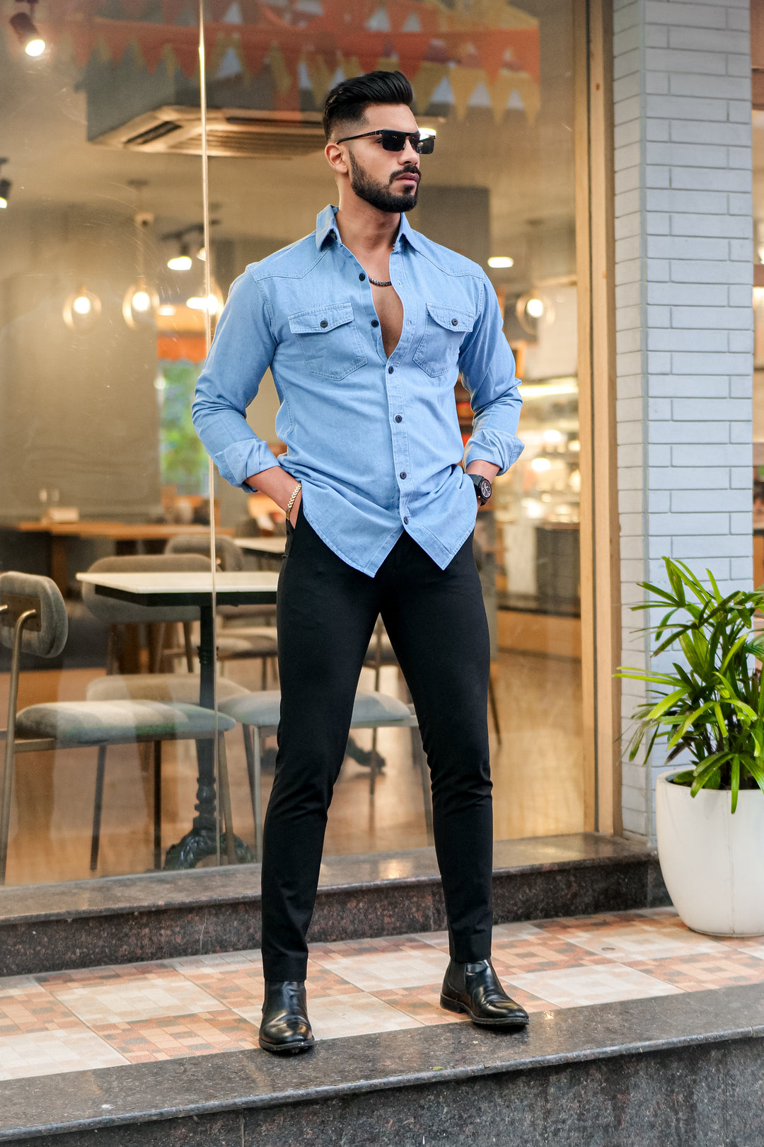 blue dress shirt black jeans Navy Blue Shirt Black Jeans And Button Up Navy Long Sleeve Shirt With Black Jeans Outfits