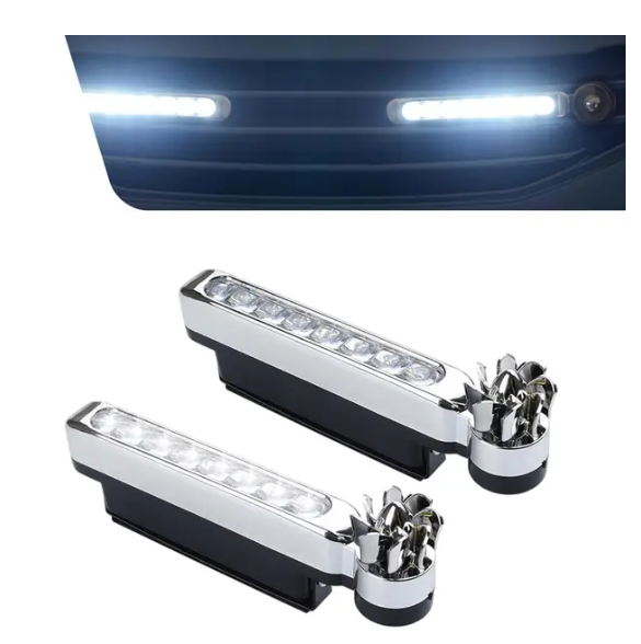 Wind Powered LED Car Lights Pack of 2 – No Wiring DRL Lights for Car Grille | Universal Fit