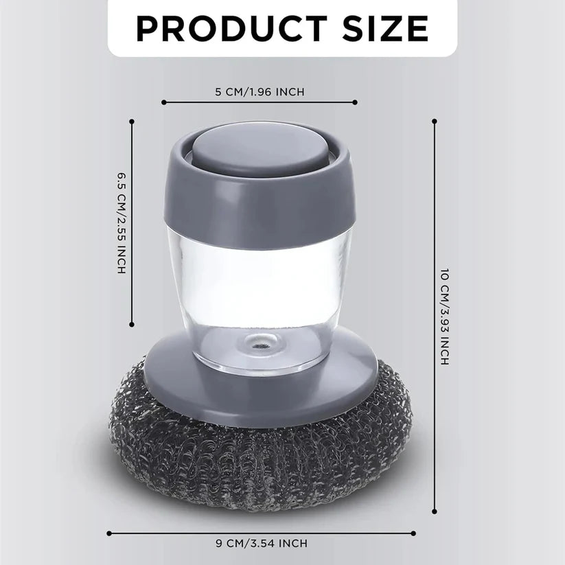 Handy Liquid Soap Dispenser Scrubber with Built-in Soap Pump