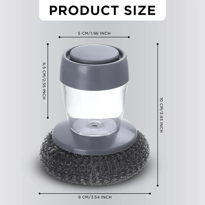Handy Liquid Soap Dispenser Scrubber with Built-in Soap Pump