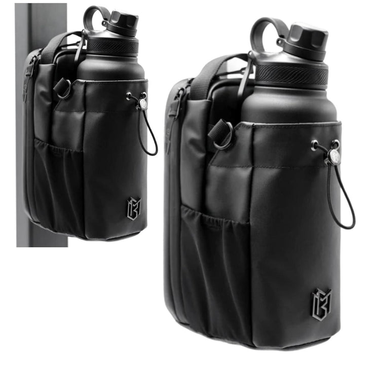 Magnetic Gym Bottle Sling – Hands-Free Bottle Holder with Storage Ideal for Gym , Travel