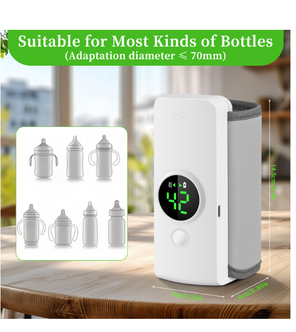 Portable Baby Bottle Warmer with Temperature Display | Fast & Safe Milk Heating