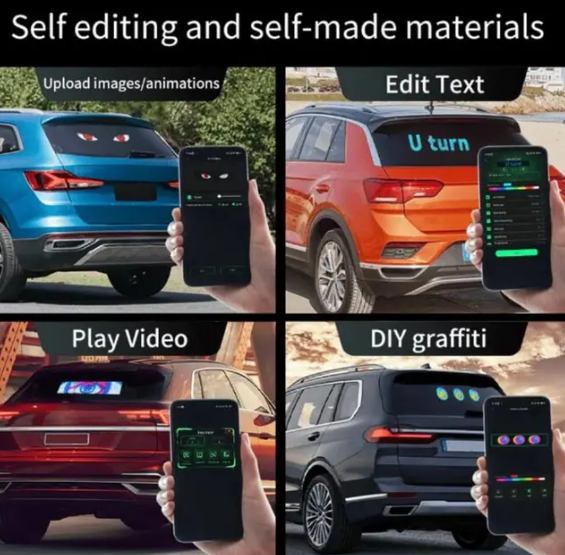 Car LED Display Screen – Customize Messages, Emojis & Effects | Universal Fit